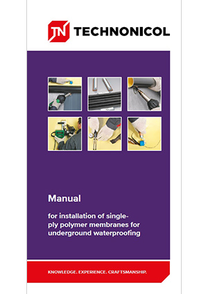 Manual for installation of single-ply polymer membranes for underground waterproofing